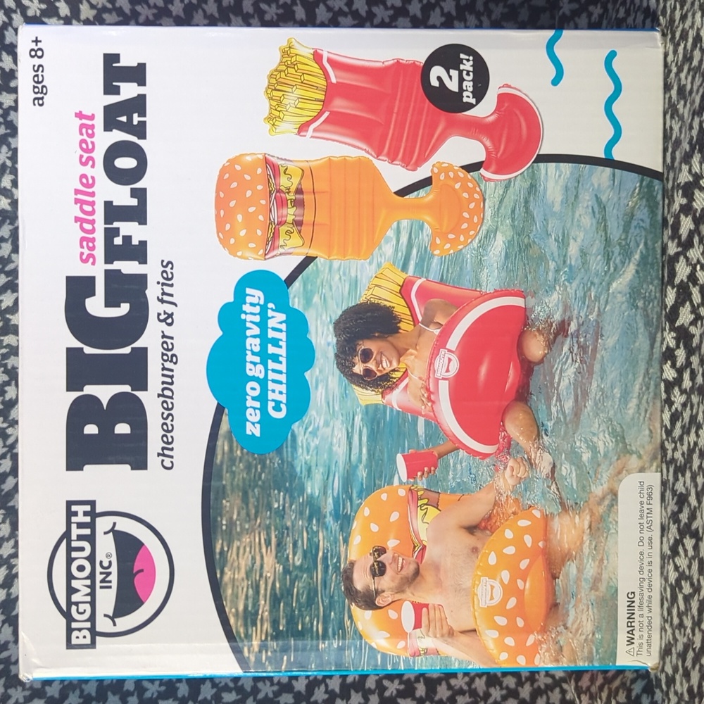 BigMouth Burger and Fries Saddle Seat Pool Float (NEW iN BOX)